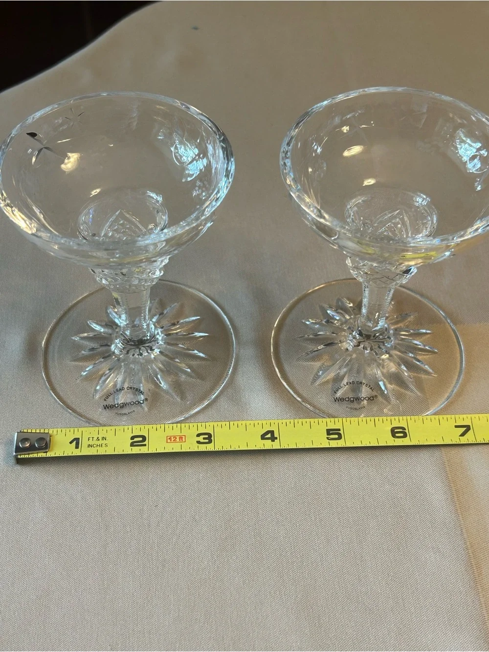 Wedgwood Clear Crystal Candle Sticks Holders - Set of 2 with Free Tapers Candles
